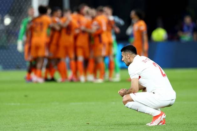 06 07 2024, xtgx, Football EM 2024 1 4 Final, Netherlands Turkey emspor, v l Mehmet Zeki Turkey Turkey sad, disappointed, frustrated, dejected UEFA REGULATIONS PROHIBIT ANY USE OF PHOTOGRAPHS as IMAGE SEQUENCES and or QUASI VIDEO Berlin