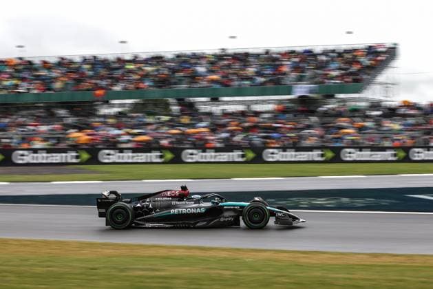 63 George Russell GBR, Mercedes AMG Petronas F1 Team , F1 Grand Prix of Great Britain at Silverstone Circuit on July 6, 2024 in Silverstone, Great Britain Photo by HOCH ZWEI Silverstone Great Britain