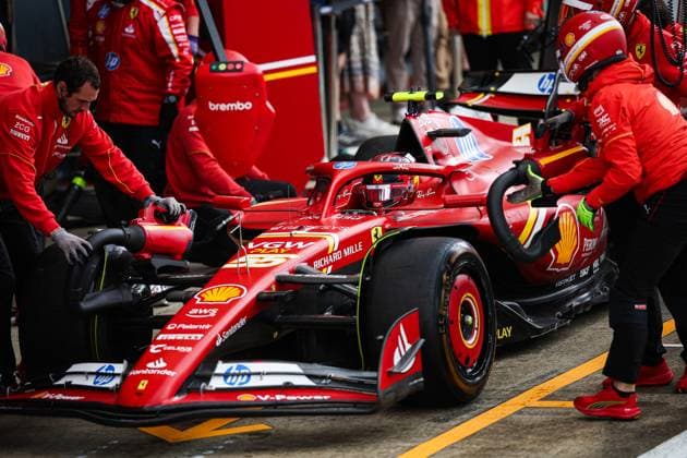 55 Carlos Sainz ESP, Scuderia Ferrari HP , F1 Grand Prix of Great Britain at Silverstone Circuit on July 6, 2024 in Silverstone, Great Britain Photo by HOCH ZWEI Silverstone Great Britain