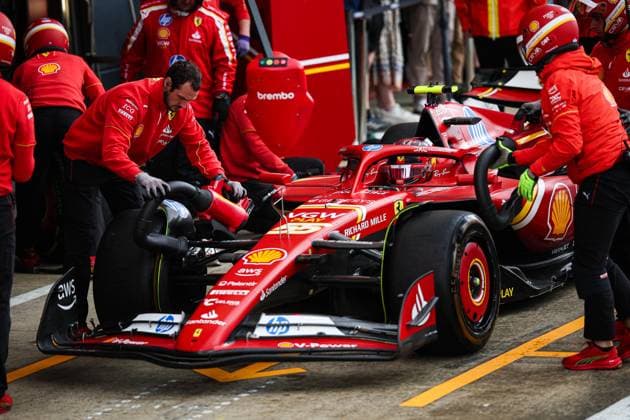 55 Carlos Sainz ESP, Scuderia Ferrari HP , F1 Grand Prix of Great Britain at Silverstone Circuit on July 6, 2024 in Silverstone, Great Britain Photo by HOCH ZWEI Silverstone Great Britain