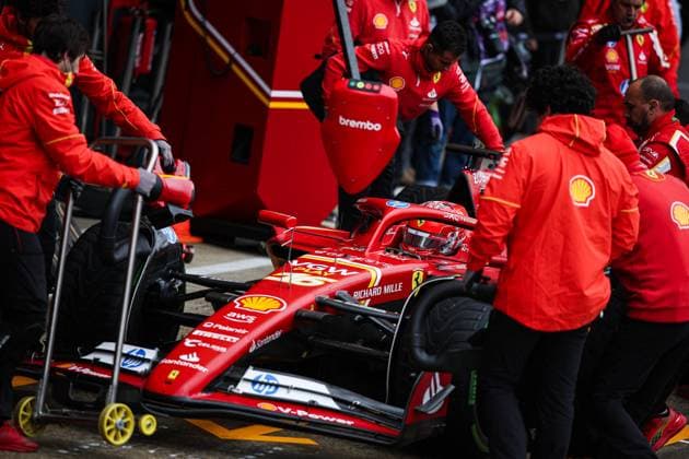 16 Charles Leclerc MCO, Scuderia Ferrari HP , F1 Grand Prix of Great Britain at Silverstone Circuit on July 6, 2024 in Silverstone, Great Britain Photo by HOCH ZWEI Silverstone Great Britain
