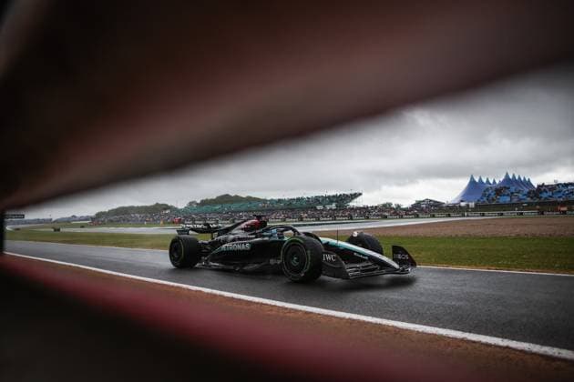63 George Russell GBR, Mercedes AMG Petronas F1 Team , F1 Grand Prix of Great Britain at Silverstone Circuit on July 6, 2024 in Silverstone, Great Britain Photo by HOCH ZWEI Silverstone Great Britain