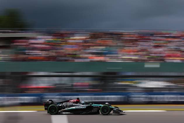 63 George Russell GBR, Mercedes AMG Petronas F1 Team , F1 Grand Prix of Great Britain at Silverstone Circuit on July 6, 2024 in Silverstone, Great Britain Photo by HOCH ZWEI Silverstone Great Britain