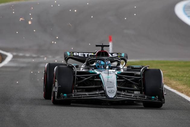 63 George Russell GBR, Mercedes AMG Petronas F1 Team , F1 Grand Prix of Great Britain at Silverstone Circuit on July 6, 2024 in Silverstone, Great Britain Photo by HOCH ZWEI Silverstone Great Britain