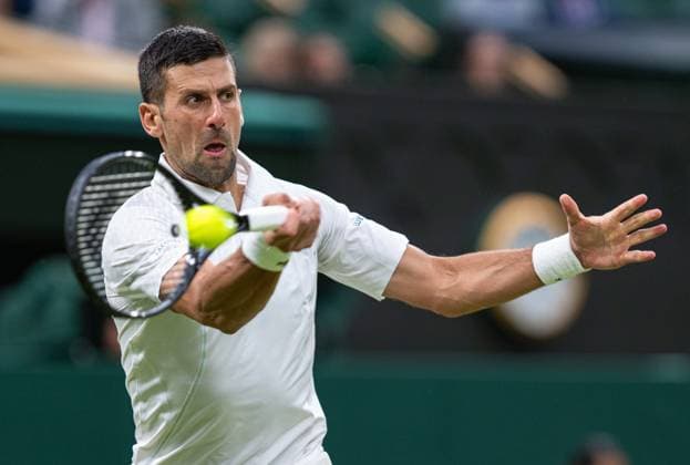 Tennis - Wimbledon Championship 2024 - Day 6 LONDON, ENGLAND - Saturday, July 6, 2024: Novak Djokovic (SRB) during the Gentlemen s Singles 3rd Round match on Day Six of The Championships Wimbledon 2024 at the All England Lawn Tennis and Croquet Club. (Photo by Kirsten Holst Propaganda) LONDON All England Lawn Tennis and Croquet Club GREATER LONDON ENGLAND  Copyright: xKirstenxHolstx 2024-07-06-085-Wimbledon_Day_6