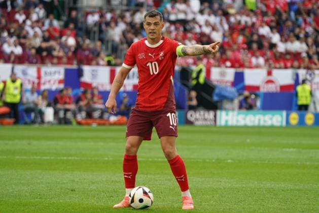 National team, Football, UEFA Euro2024, EM 2024,Quarterfinal, Düsseldorf, England Switzerland Granit Xhaka Switzerland action, single image