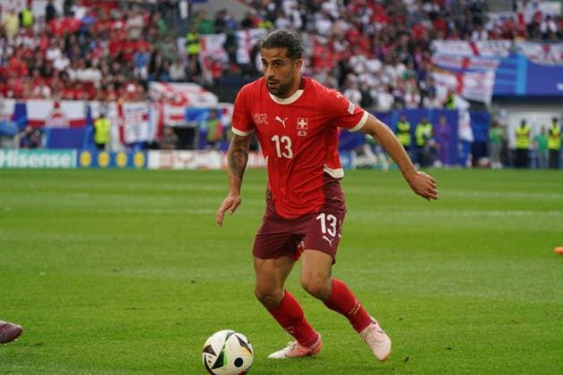 National team, Football, UEFA Euro2024, EM 2024,Quarterfinal, Düsseldorf, England Switzerland Ricardo Rodriguez, Switzerland Action, Single image