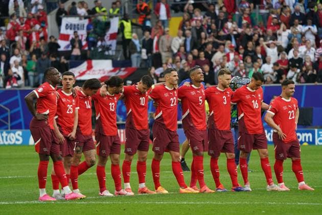 National team, Football, UEFA Euro2024, EM 2024,Quarterfinal, Düsseldorf, England Switzerland Switzerland action, single image