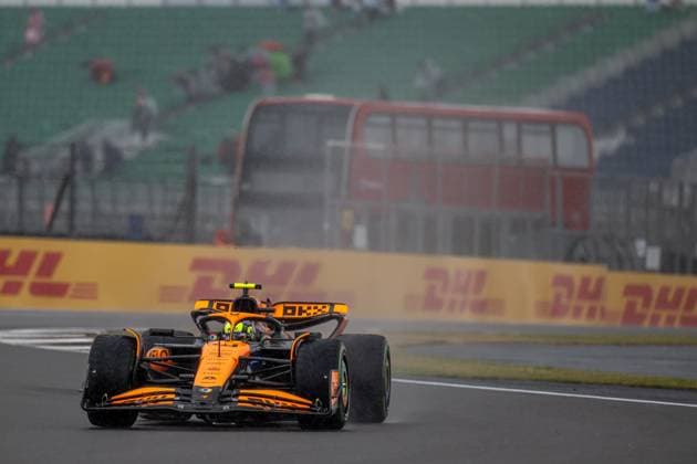SILVERSTONE, UNITED KINGDOM: Lando Norris, racing for the McLaren F1 team during the 2024 Formula 1 British Grand Prix at the Silverstone Circuit in Silverstone, United Kingdom