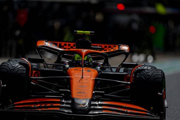 SILVERSTONE, UNITED KINGDOM: Lando Norris, racing for the McLaren F1 team during the 2024 Formula 1 British Grand Prix at the Silverstone Circuit in Silverstone, United Kingdom