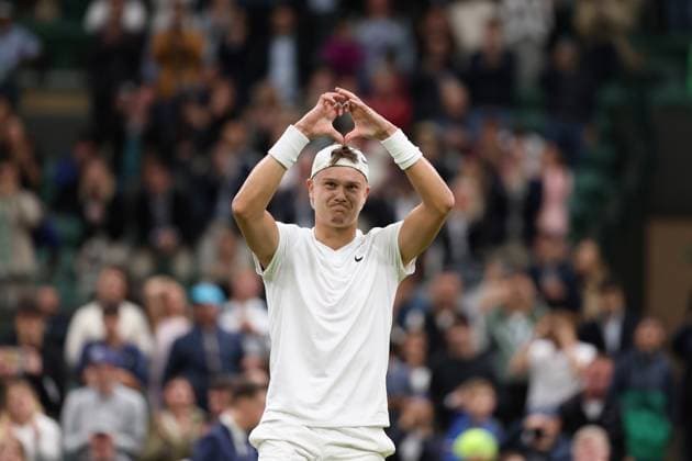 Holger Rune (Den) TENNIS : Wimbledon 2024 - 06 07 2024 AntoineCouvercelle Panoramic 