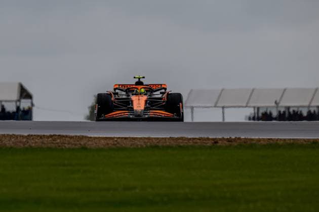 SILVERSTONE, UNITED KINGDOM: Lando Norris, racing for the McLaren F1 team during the 2024 Formula 1 British Grand Prix at the Silverstone Circuit in Silverstone, United Kingdom