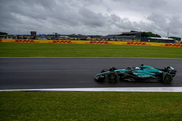 SILVERSTONE, UNITED KINGDOM: Lance Stroll, racing for the Aston Martin F1 team during the 2024 Formula 1 British Grand Prix at the Silverstone Circuit in Silverstone, United Kingdom