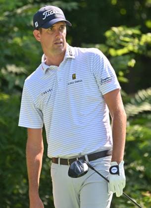 SILVIS, IL - JULY 06: Golfer Chesson Hadley watches his ball after teeing off on the 2 hole during the third round of the John Deere Golf PGA, Golf Herren Classic on July 06, 2024, at TPC Deere Run in Silvis IL. (Photo by Keith Gillett Icon Sportswire) GOLF: JUL 06 PGA John Deere Classic EDITORIAL USE ONLY Icon24070643