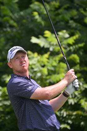 SILVIS, IL - JULY 06: Golfer Hayden Springer watches his ball after teeing off on the 2 hole during the third round of the John Deere Golf PGA, Golf Herren Classic on July 06, 2024, at TPC Deere Run in Silvis IL. (Photo by Keith Gillett Icon Sportswire) GOLF: JUL 06 PGA John Deere Classic EDITORIAL USE ONLY Icon24070696
