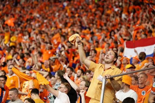 Netherlands v Turkiye: Quarter-Final - UEFA EURO, EM, Europameisterschaft,Fussball 2024 Netherlands supporters are celebrating after the UEFA Euro 2024 quarter-final football match between Netherlands and Turkey at Olympiastadion Stadium in Berlin, Germany. Berlin Germany  Copyright: xIbrahimxEzzatx originalFilename:ezzat-notitle240706_npfes.jpg