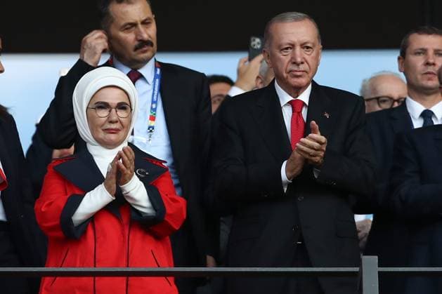 06 07 2024, xtgx, European Football Championship 2024 1 4 Final, Netherlands Turkey emspor, v l Recep Tayyip Erdogan President Turkey DFL DFB REGULATIONS PROHIBIT ANY USE OF PHOTOGRAPHS as IMAGE SEQUENCES and or QUASI VIDEO Berlin