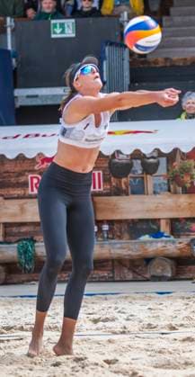 July 7, 2024, Gstaad, Bern, Switzerland: Gstaad Switzerland, 07 07 2024: MEG KRAFT of USA team during Swatch Beach Pro Gstaad 2024, Swatch Beach Pro Gstaad 2024 took place in the famous ski resort and which organizes events like the EFG Swiss Open Gstaad ATP, Tennis Herren 250 and the Polo Gold Club Gstaad 2024 and took place at Roy Emerson Arena in Gstaad; which also counts for the Volleyball World Beach Pro Tour championship and which serves as a warm-up for the stars of the future Paris Olympic Games, Olympische Spiele, Olympia, OS Gstaad Switzerland - ZUMAd206 20240707_zip_d206_002 Copyright: xEricxDubostx