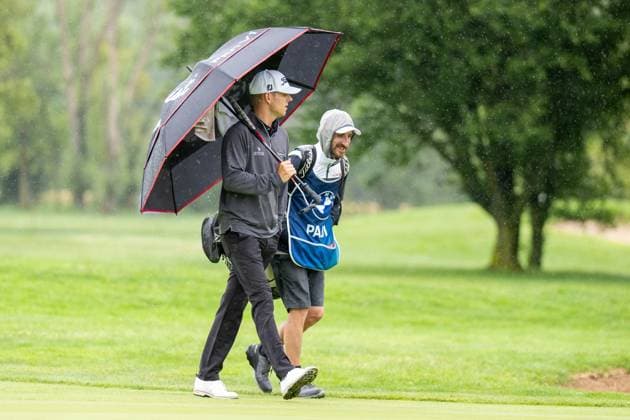 Jeremy Paul on his way to the green with his caddy, BMW International Open 2024, Golf, 07 07 2024 Munich Bavaria Germany Copyright: xkolbert-press UlrichxGamelx