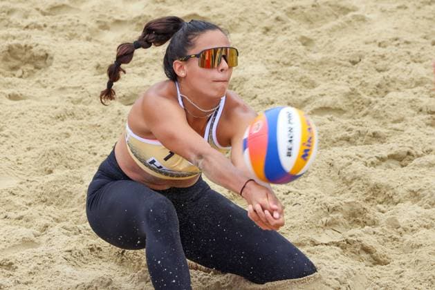 Beach volleyball, Beachvolleyball - Pro Beach Battle Masters SEEWALCHEN,AUSTRIA,07.JUL.24 - BEACH VOLLEYBALL - Beach Volleyball Tour PRO, Pro Beach Battle Masters Litzlberg. Image shows Shana Zobrist (SUI).  GEPAxpictures xMathiasxMandl