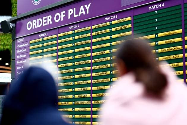 The order of play for the day. Wimbledon Tennis Championships, Day 7, The All England Lawn Tennis and Croquet Club, London, UK - 07 Jul 2024  Copyright: xJamesxMarsh Shutterstockx 14575060e