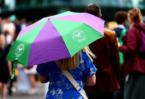 Tennis, rainy weather on day 7 at Wimbledon