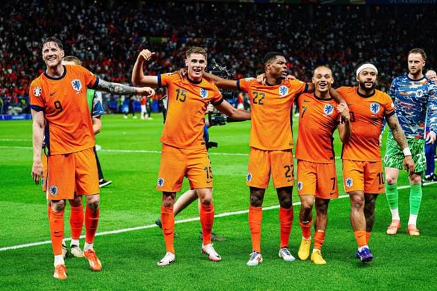 Netherlands cheers after victory end of match GER, Netherlands vs Turkey, European Football Championship, UEFA Euro 2024, quarter-final, 06 07 2024 GER, Netherlands vs Turkey, European Football Championship, UEFA Euro 2024, quarter-final, 06 07 2024 Berlin Copyright: xEibner-Pressefoto MarcelxvonxFehrnx EP_MFN
