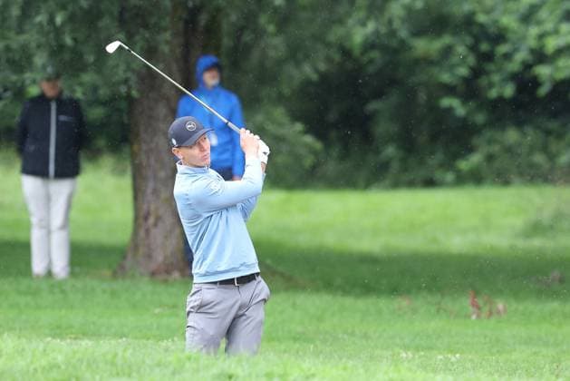 Matti Schmid GER hits from the bunker, sand, BMW International Open 2024, golf, DP World Tour, men, final, 07 07 2024 Moosinning Bavaria Germany Copyright: xkolbert-press ChristianxKolbertx
