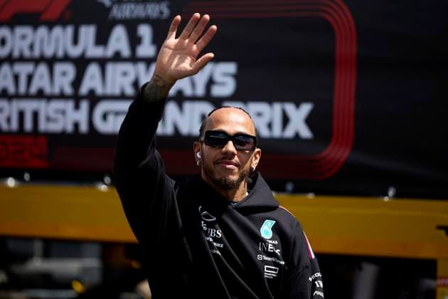 F1 Grand Prix of Great Britain Lewis Hamilton of Great Britain and Mercedes AMG Petronas F1 Team reacts during the F1 Grand Prix of Great Britain at Silverstone Circuit on July 7, 2024, in Northampton, England. Northampton Silverstone Circuit Northampton England RL_GPF1GB24_01028 Copyright: xRicardoxLarreinax