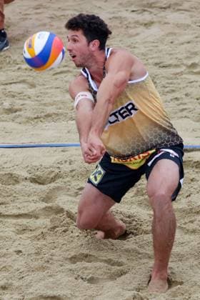 Beach volleyball, Beachvolleyball - Pro Beach Battle Masters SEEWALCHEN,AUSTRIA,07.JUL.24 - BEACH VOLLEYBALL - Beach Volleyball Tour PRO, Pro Beach Battle Masters Litzlberg. Image shows Maximilian Trummer (AUT).  GEPAxpictures xMathiasxMandl