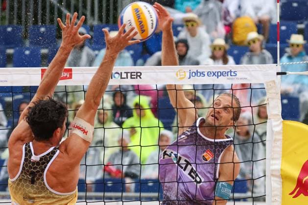 Beach volleyball, Beachvolleyball - Pro Beach Battle Masters SEEWALCHEN,AUSTRIA,07.JUL.24 - BEACH VOLLEYBALL - Beach Volleyball Tour PRO, Pro Beach Battle Masters Litzlberg. Image shows Felix Friedl (AUT).  GEPAxpictures xMathiasxMandl