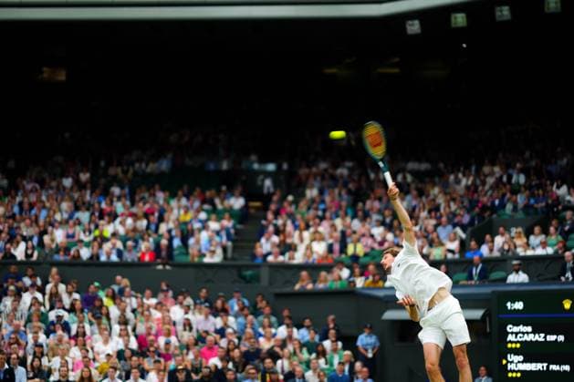 Ugo Humbert during his fourth round match Wimbledon Tennis Championships, Day 7, The All England Lawn Tennis and Croquet Club, London, UK - 07 Jul 2024  Copyright: xJavierxGarcia Shutterstockx 14575058z