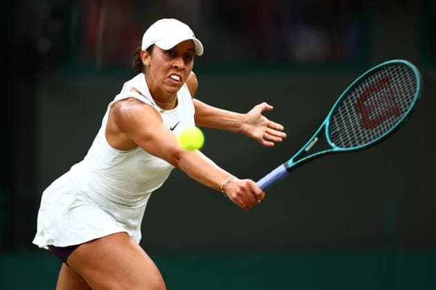 Madison Keys during her fourth round match Wimbledon Tennis Championships, Day 7, The All England Lawn Tennis and Croquet Club, London, UK - 07 Jul 2024  Copyright: xJamesxMarsh Shutterstockx 14575060q