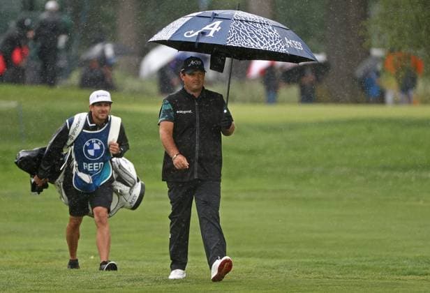 GOLF - BMW International Open 2024 MUNICH,GERMANY,07.JUL.24 - GOLF - DP World Tour, BMW International Open, GC Eichenried. Image shows Patrick Reed (USA) and his caddy.  GEPAxpictures xThomasxBachun