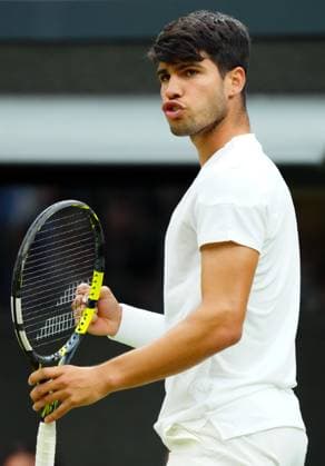 Carlos Alcaraz during his fourth round match Wimbledon Tennis Championships, Day 7, The All England Lawn Tennis and Croquet Club, London, UK - 07 Jul 2024  Copyright: xJavierxGarcia Shutterstockx 14575058as