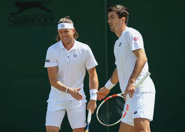 Sebastian Ofner Sam Weissborn, Mens Doubles Tennis Wimbledon 2021 Grand Slam ITF ATP WTA AELTC London Great Britain 7 July 2024 Copyright: xJuergenxHasenkopfx