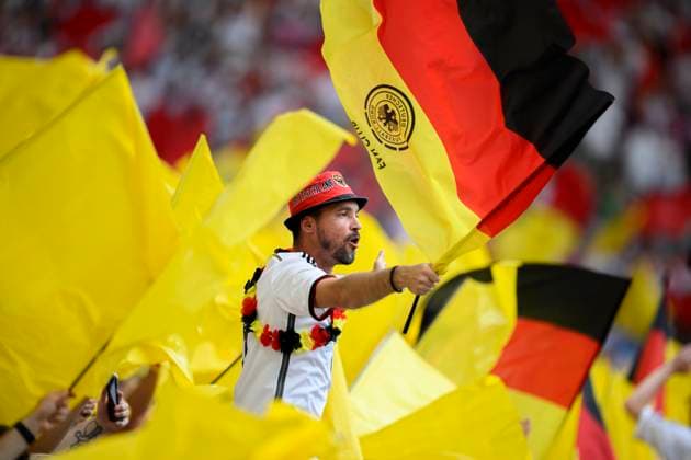Feature, GER Fan, Flags Quarterfinal, Match M45, Spain ESP Germany GER 2 1 n V , on 05 07 2024 in Stuttgart Germany European Football Championship 2024 from 14 06 14 07 2024 in Germany Â