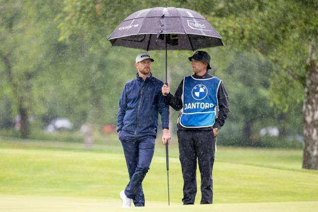 Jens Dantorp with his caddy, BMW International Open 2024, Golf, 07 07 2024 Munich Bavaria Germany Copyright: xkolbert-press UlrichxGamelx