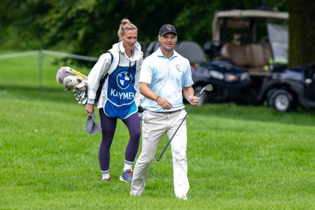 Martin Kaymer with wife Irene Scholz Caddy , BMW International Open 2024, Golf, 07 07 2024 Munich Bavaria Germany Copyright: xkolbert-press UlrichxGamelx