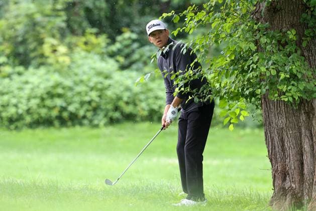 difficult situation for Jeremy Paul GER , hits out of the rough, BMW International Open 2024, Golf, DP World Tour, Men, Final, 07 07 2024 Moosinning Bayern Germany Copyright: xkolbert-press ChristianxKolbertx