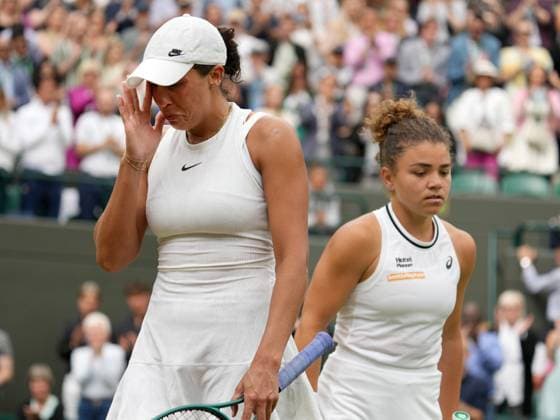 Lawn Tennis - 2024 Wimbledon Championship Jasmine Paolini (ITA) v Madison Keys (USA) All England Lawn Tennis & Croquet Club - Sunday 7th July 2024 Madison Keys breaks down in tears as she is forced to retire injured 