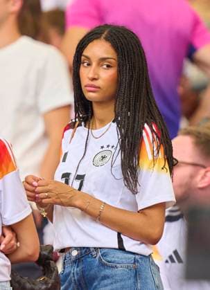 Aaliyah Mohamed, girlfriend of Florian Wirtz, Nr. 17 DFB in the quarter final match GERMANY - SPAIN 1-2 n.V. of the UEFA European Championships 2024 on Jul 5, 2024 in Stuttgart, Germany.
