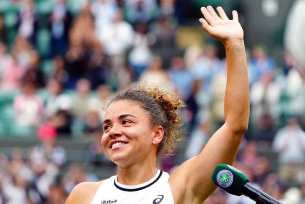 Jasmine Paolini after victory in her fourth round match Wimbledon Tennis Championships, Day 7, The All England Lawn Tennis and Croquet Club, London, UK - 07 Jul 2024  Copyright: xJavierxGarcia Shutterstockx 14575058cj