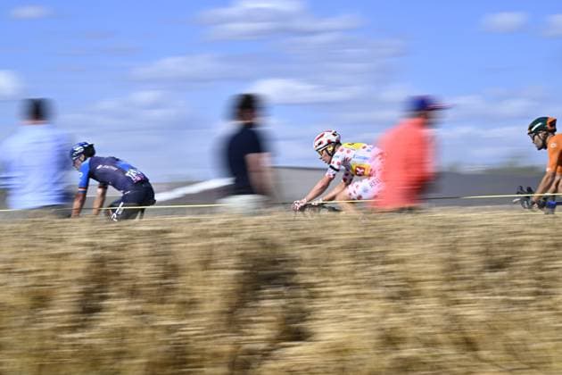 Norwegian Jonas Abrahamsen of Uno-X Mobility pictured in action during stage 9 of the 2024 Tour de France cycling race, from Troyes to Troyes, France (199 km) on Sunday 07 July 2024. The 111th edition of the Tour de France starts on Saturday 29 June and will finish in Nice, France on 21 July. JASPERxJACOBS  x96023999x