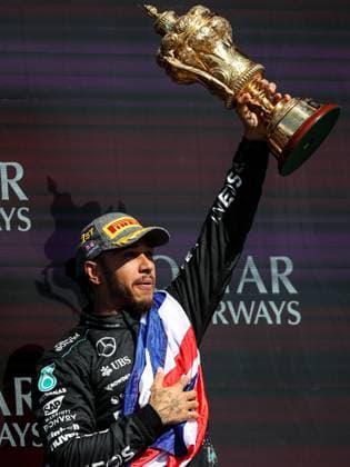 HAMILTON Lewis (gbr), Mercedes AMG F1 Team W15, portrait celebration victory podium trophy during the Formula 1 Qatar Airways British Grand Prix 2024, 12th round of the 2024 Formula One World Championship, WM, Weltmeisterschaft from July 5 to 7, 2024 on the Silverstone Circuit, in Silverstone, United Kingdom - F1 - BRITISH GRAND PRIX 2024 DPPI Panoramic  240707_R12_GRAN_BRETAGNA_DP_XB3_9540