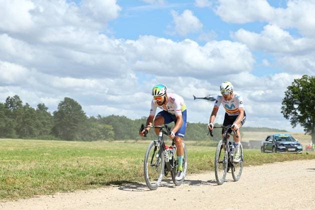 French Anthony Turgis of TotalEnergies pictured in action during stage 9 of the 2024 Tour de France cycling race, from Troyes to Troyes, France (199 km) on Sunday 07 July 2024. The 111th edition of the Tour de France starts on Saturday 29 June and will finish in Nice, France on 21 July. DAVIDxPINTENS  x96024600x