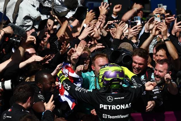 F1 British Grand Prix 2024 Lewis Hamilton of Mercedes after the Formula 1 British Grand Prix at Silverstone Circuit in Northampton, Great Britain on July 7, 2024. London United Kingdom  Copyright: xJakubxPorzyckix originalFilename:porzycki-f1britis240707_npc9D.jpg