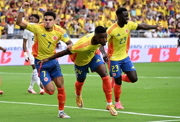 RECORD DATE NOT STATED Copa America USA 2024 Colombia 5-0 Panama - Quarter-final Jose Cordoba celebrates his goal 1-0 of Colombia during the CONMEBOL Copa America 2024 Quarter-final match between Colombia and Panama, at State Farm Stadium, on July 06, 2024 in Glendale, Arizona, United States. GLENDALE ARIZONA UNITED STATES  Copyright: xDavidxLeahx 20240706181333_CA_QF_2024_COL_PAN_CORDOBA227