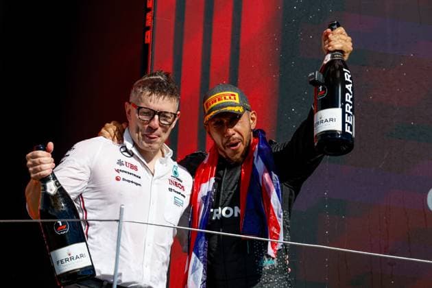 Peter Bonnington GBR, Mercedes AMG Petronas F1 Team , 44 Lewis Hamilton GBR, Mercedes AMG Petronas F1 Team , F1 Grand Prix of Great Britain at Silverstone Circuit on July 7, 2024 in Silverstone, Great Britain Photo by HOCH ZWEI Silverstone Great Britain