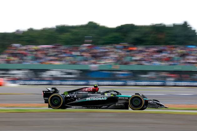 44 Lewis Hamilton GBR, Mercedes AMG Petronas F1 Team , F1 Grand Prix of Great Britain at Silverstone Circuit on July 7, 2024 in Silverstone, Great Britain Photo by HOCH ZWEI Silverstone Great Britain